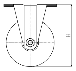 キャスター図（プレート式・固定タイプ）