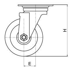 キャスター図（プレート式・自在タイプ）